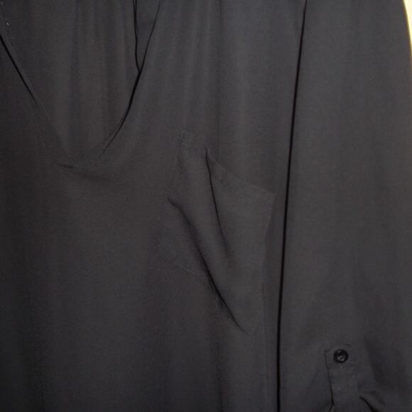 Rue+ Black Sheer V-Neck 3/4 Sleeve Length Top 3X - Picture 6 of 6